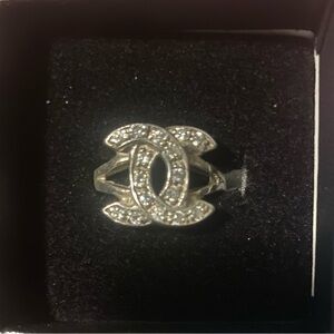 Silver and CZ inner-locking c ring